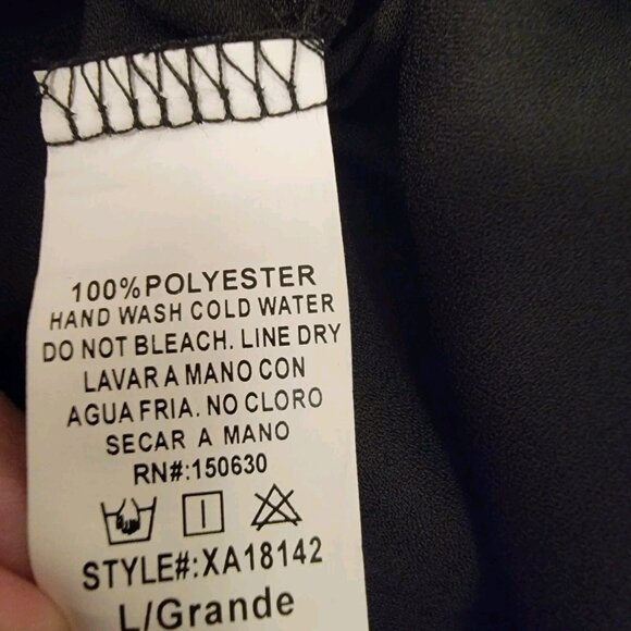 NWT Windsor Women's Black Spaghetti Strap Floral Lace Long Maxi Dress Sz Large - Picture 11 of 12